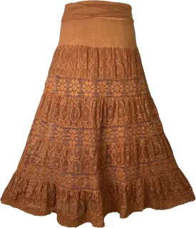Agan Traders Women's 2025 Summer Boho Peasant Tiered Long Lace Skirt Maxi - Net Flared Long Maxi Skirts for Women