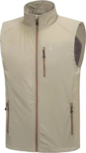 Little Donkey Andy Men's Quick Dry Vest Sleeveless Summer Stretchy Windproof Jacket for Golfing Cycling Running