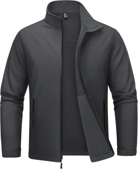 MAGCOMSEN Men's Fleece Lined Softshell Jacket Waterproof Windbreaker Rain Jacket for Tactical Hiking