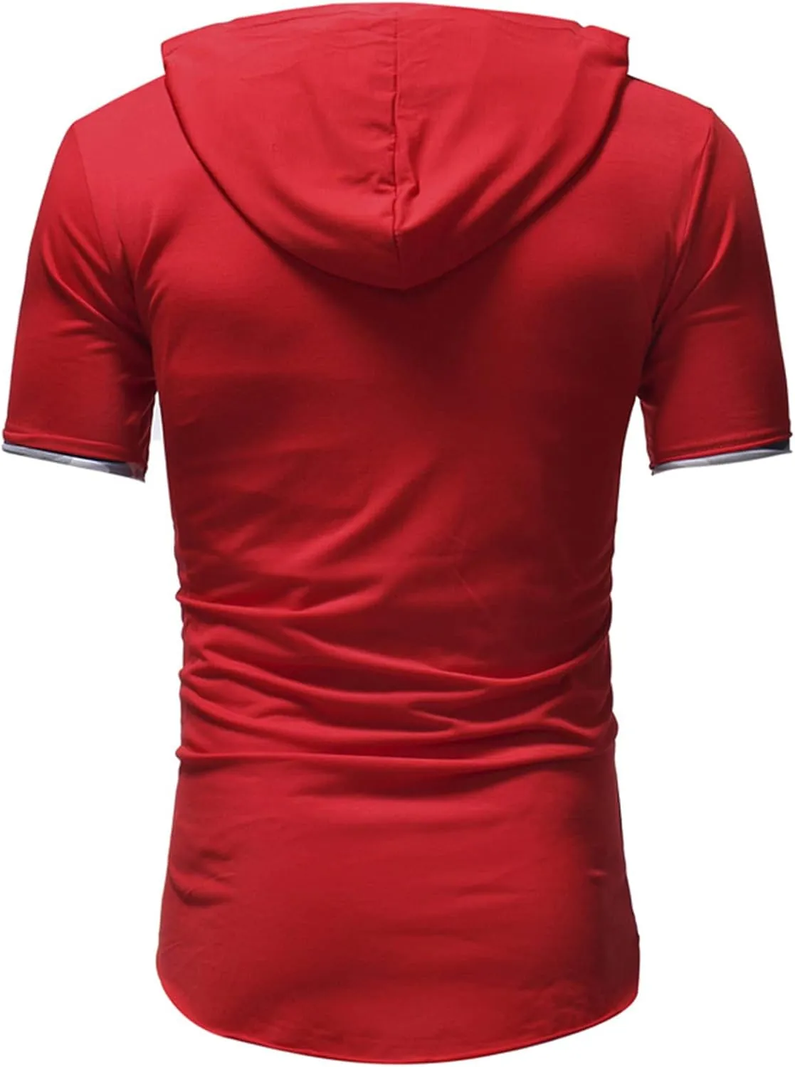 Maiyifu-GJ Mens Hip Hop Ripped Hoodie Tops Short Sleeve Hooded Workout Sweatshirts Casual Athletic Hoodies T-Shirt Pullover
