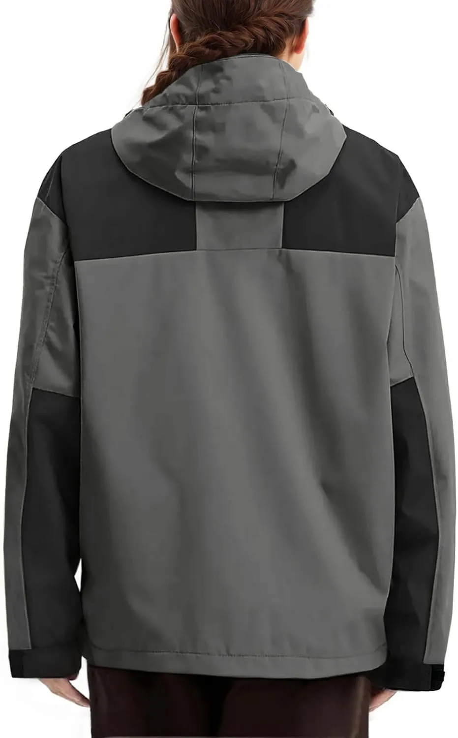 NANJUN Womens Waterproof Rain jacket Lightweight Packable Hooded Windbreaker Softshell Raincoat for Hiking Travel Outdoor