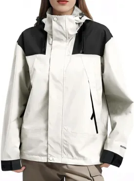 NANJUN Womens Waterproof Rain jacket Lightweight Packable Hooded Windbreaker Softshell Raincoat for Hiking Travel Outdoor