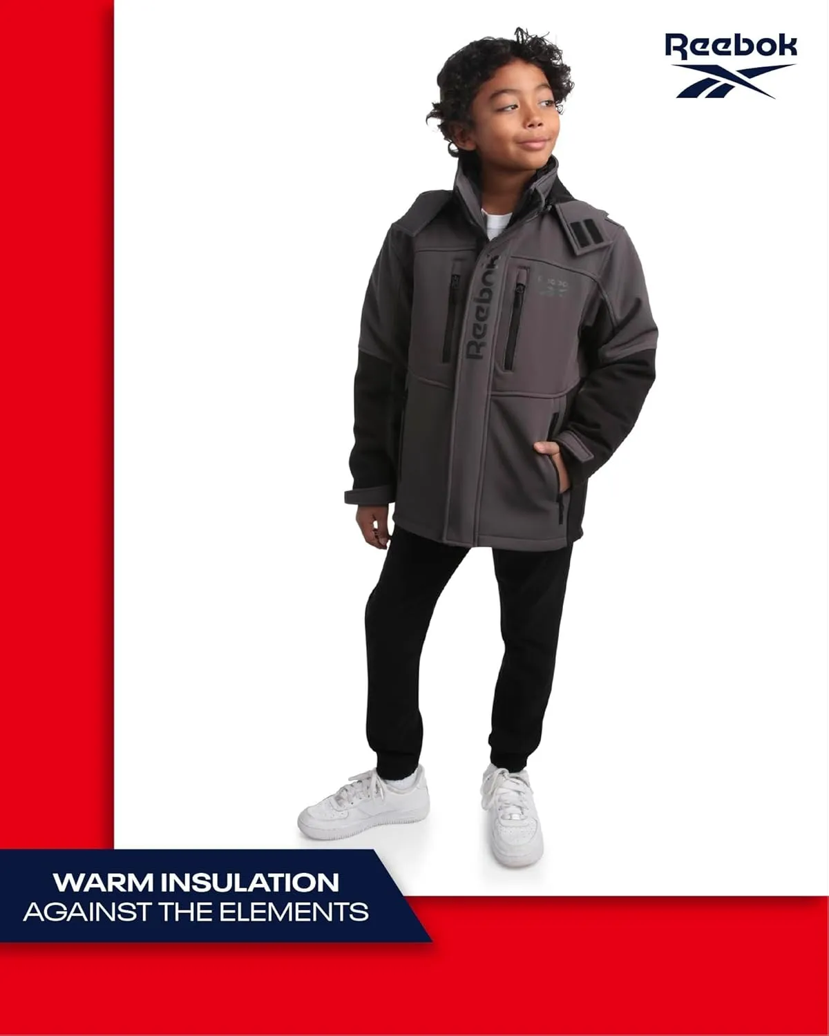 Reebok Boys' Winter Coat  Waterproof Softshell Jacket with Removable Puffer Parka  System Ski Jacket for Boys (8-20)