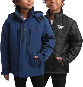 Reebok Boys' Winter Coat  Waterproof Softshell Jacket with Removable Puffer Parka  System Ski Jacket for Boys (8-20)