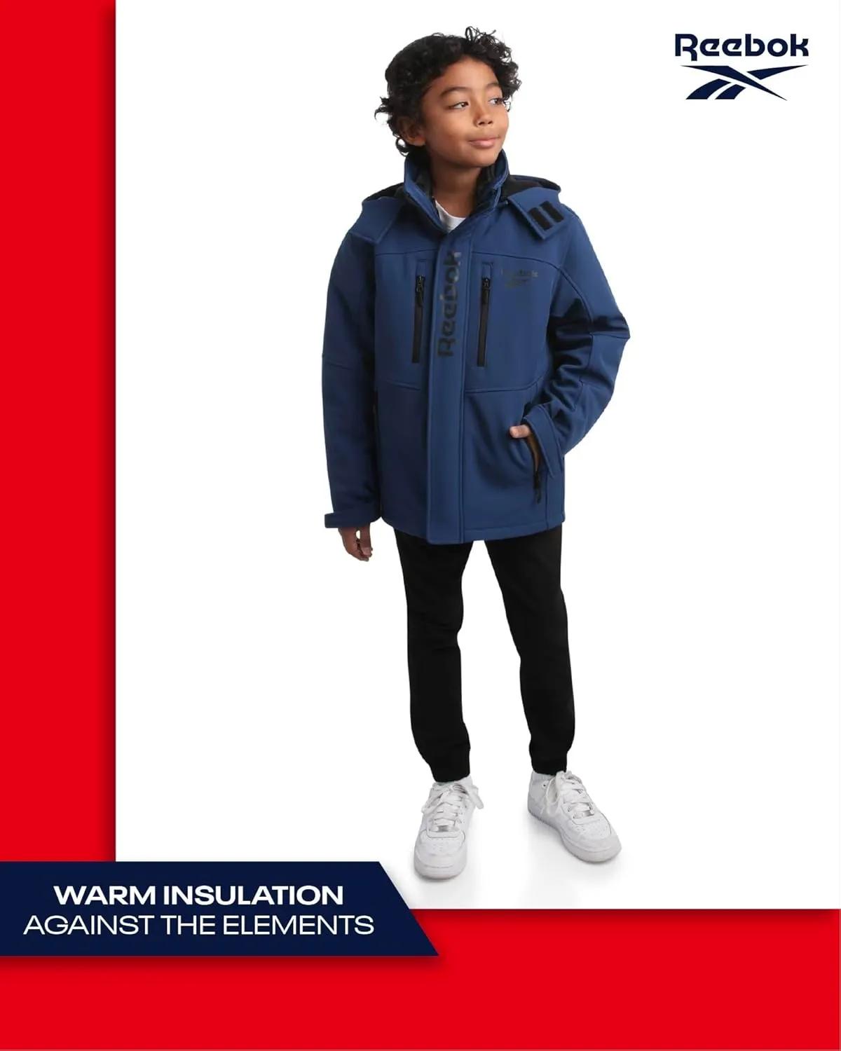 Reebok Boys' Winter Coat  Waterproof Softshell Jacket with Removable Puffer Parka  System Ski Jacket for Boys (8-20)