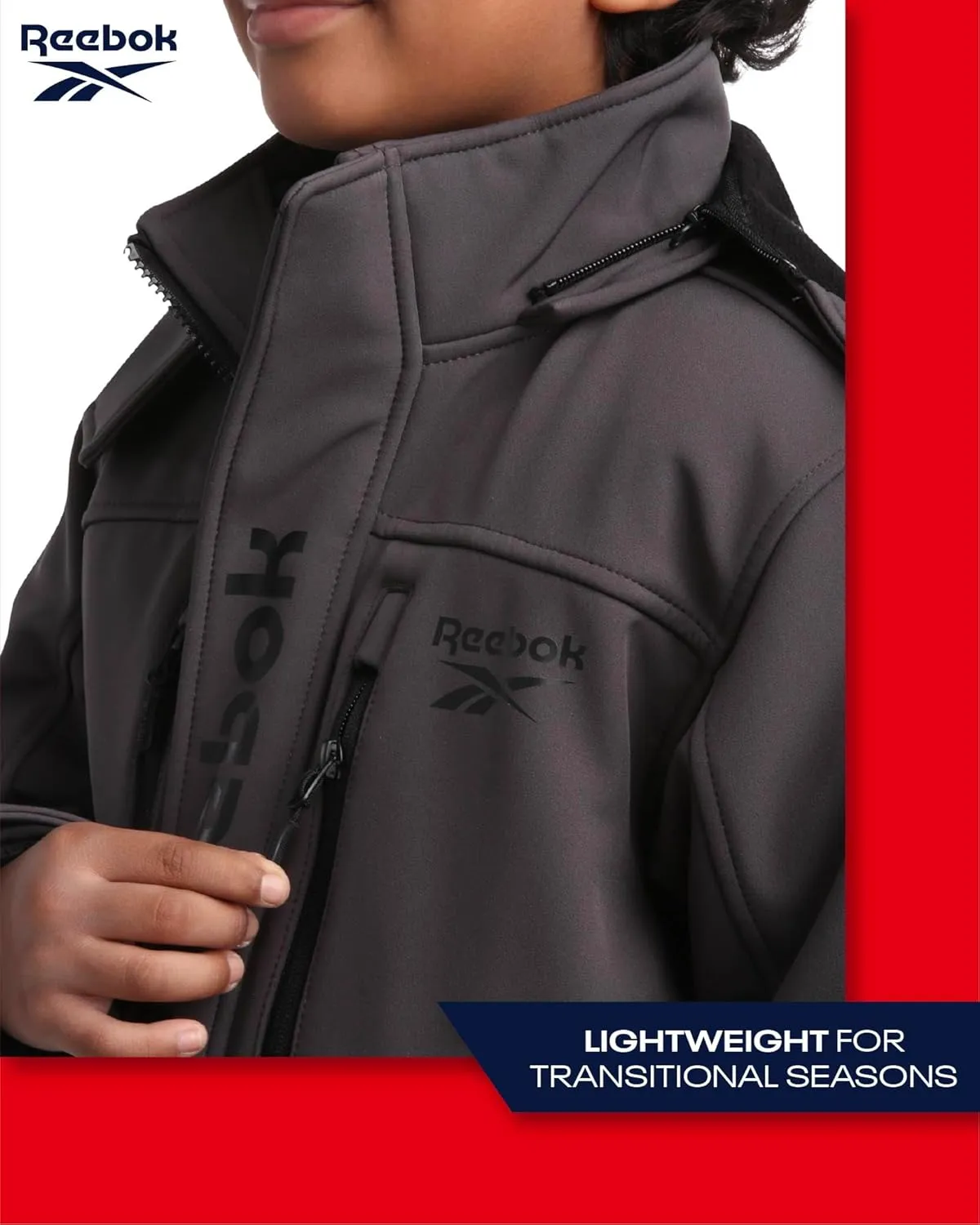 Reebok Boys' Winter Coat  Waterproof Softshell Jacket with Removable Puffer Parka  System Ski Jacket for Boys (8-20)