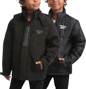 Reebok Boys' Winter Coat  Waterproof Softshell Jacket with Removable Puffer Parka  System Ski Jacket for Boys (8-20)