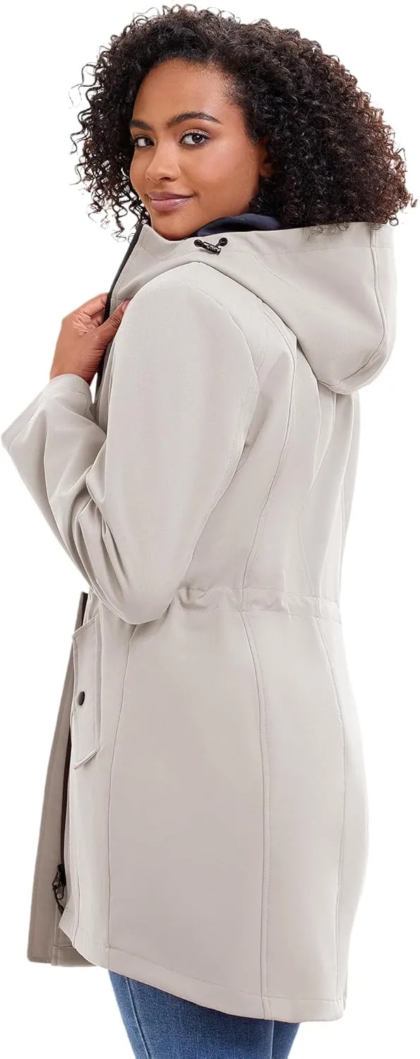 ROYAL MATRIX Women's Waterproof Rain Jacket Lightweight Hooded Breathable Windbreaker Softshell Jacket