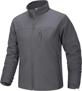 TACVASEN Men's Lightweight Softshell Jacket Fleece Lined Waterproof Tactical Soft Shell Rain Coats Windbreaker Outdoor